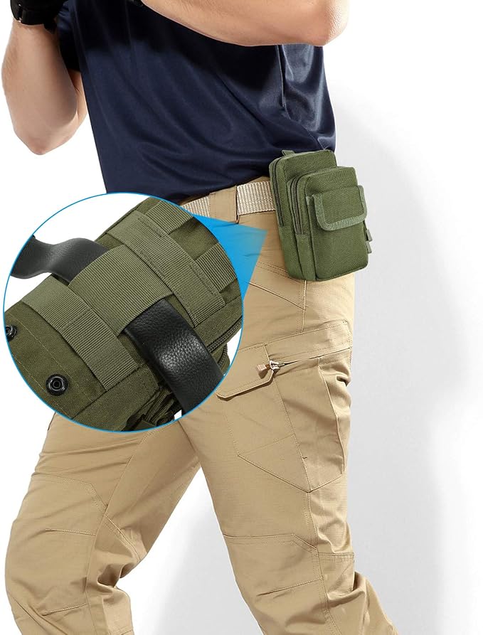 FRTKK 2 Pack Molle Pouches - Tactical Compact Water-Resistant EDC Pouch Bag Small Utility Pouch