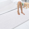 Smiry Luxury Chenille Bathroom Rugs 59x35, Extra Soft and Absorbent Shaggy Bath Mat, Machine Washable, Non-Slip Plush Carpet Runner for Tub, Shower, and Floor, Home Decor Accessories, White