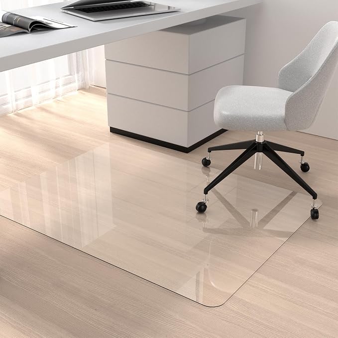 Placoot 48" x 36" Office Chair Mat for Carpeted Floors, 10 pounds Heavy Duty Crystal Clear Desk Chair Mat, Can be Used on Carpet or Hard Floor