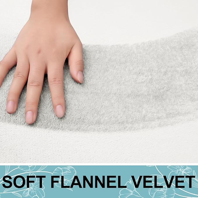 Smiry Memory Foam Bath Mat 24x16, Extra Soft and Absorbent Bathroom Mats, Non Slip Washable Carpet for Floor, Shower and Tub, Ivory White