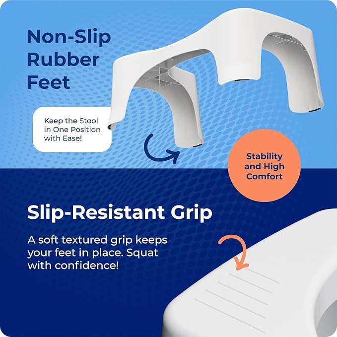 Squatty Potty 7″ Toilet Stool + Plant‑Based Flushable Wipes Bundle — Improve Bathroom Posture & Freshness, Spa‑Scented, Flushable & Septic‑Safe
