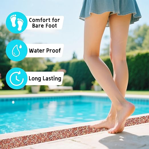 LifeGrip Rubber Anti Slip Tape, Waterproof Grip Tape for Pool, 4 Inch x 38 Foot Non Slip Safety Tape for Stairs, Outdoor, Shower, Wooden Stairs, Textured Comfortable for Bare Foot, Brown