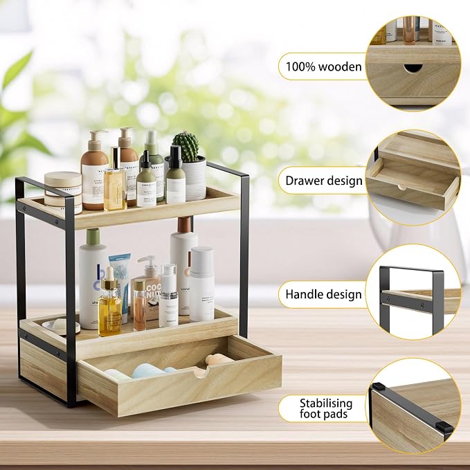 Boulphia 2-Tier Bathroom Organizer (Brown - New)