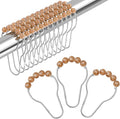 Amazer Shower Curtain Hooks, Decorative Shower Curtain Hooks, Amber Shower Curtain Rings Rustproof Stainless Steel Shower Hooks for Shower Curtain Liner Shower Rod Hook 12pcs
