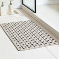 Casa and Beyond Shower Mat, Non Slip Bath Mat and Shower Mat with Suction Cups and Drain Holes, Easy to Clean Soft Machine (Khaki,27.6" x 15" (Rectangular))