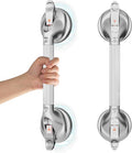 DAILYLIFE Grab Bars for Bathtubs and Showers, 19 inch Shower Handles for Elderly Suction, 300lbs Safety Shower Grab bar for Seniors and Elderly, Silver(1 Pack)