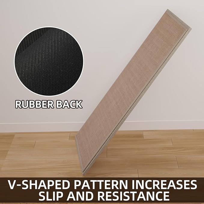 SUMLANS Kitchen Mat Set of 2 PCS, Cushioned Non Slip Rugs for Kitchen Floor, Absorbent Runner Comfort Standing Mats Washable for Kitchen, Office, Home (Camel, 17.3"x47"+17.3"x71")