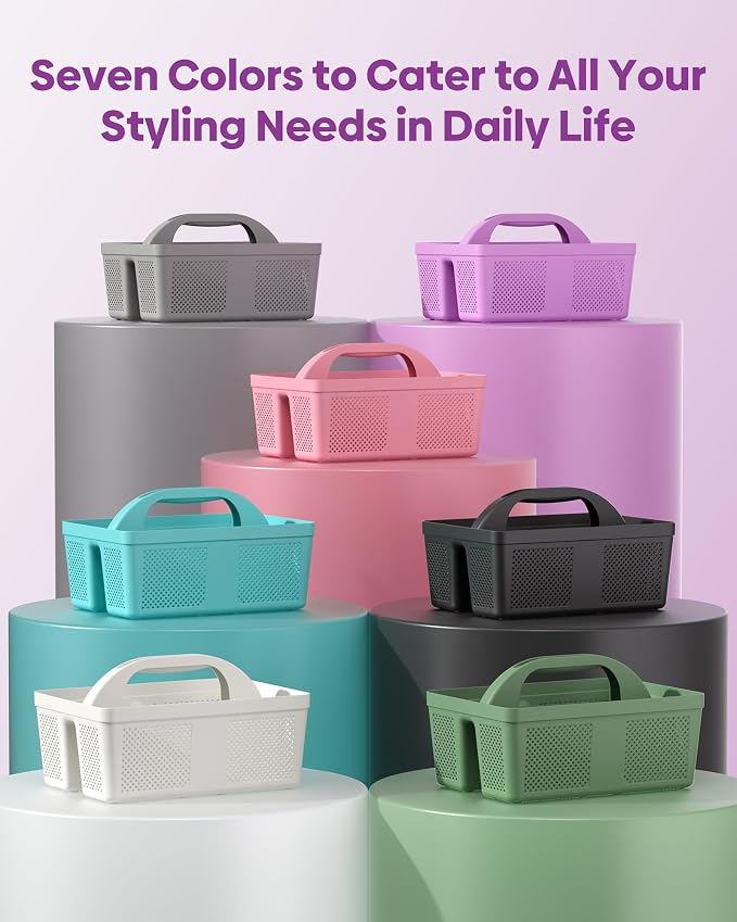 4 Pack Portable Shower Caddy, Integrated Handle, Reinforced Plastic, Organizer Storage Bathroom Supplies and Beauty Products, Cleaning Supplies, Shower Basket for Home, Dorm, Shelf and Cabinet