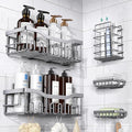 EUDELE 5-Pack Rustproof Stainless Steel Shower Caddy – No Drill Adhesive Bathroom Organizer with Large Capacity, Spacious Shower Shelves for Inside Shower, Kitchen & Home Decor Storage-XL Size