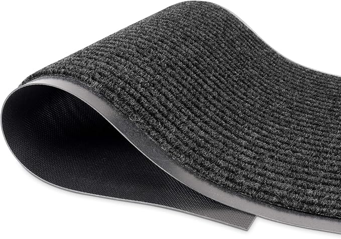 Durable Rubber Door Mat - Heavy Duty, Indoor/Outdoor, Easy Clean, Waterproof, Low-Profile Mat for Entry, Patio, Garage - Stylish (Black, 2' x3' Feet)