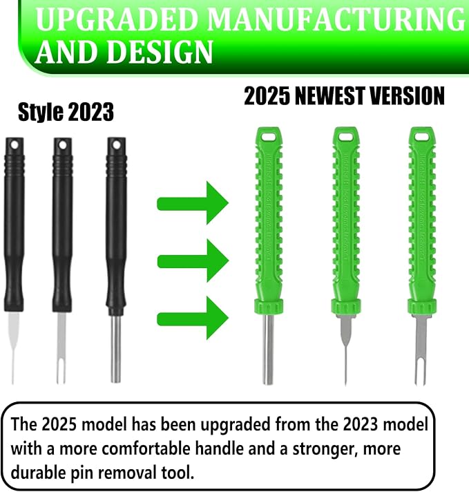 41 Pcs Terminal Pin Removal Tools with Blow-Molded Case - Electrical Pin Removal Tools Automotive Depinning Tool Kit for Automotive & Household Devices Most Connector, Green