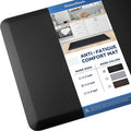 KitchenClouds Kitchen Mat Cushioned Anti Fatigue Kitchen Rug 17.3"x39" Water Resistant Non Slip Kitchen Rugs and Mats Standing Desk Mat Comfort Floor Mats for Kitchen House Sink Office (Black)
