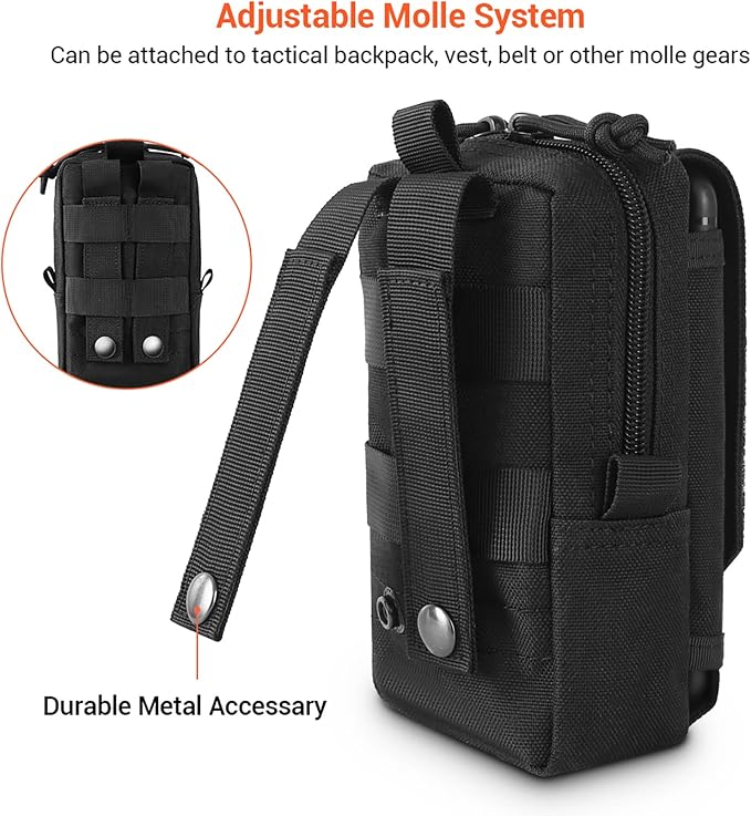 Tactical Molle Utility Pouch Cell Phone Pouch, Waist Bag Belt Pouch for Men, EDC Bag Gadget Organizer Vest Pack Purse Mobile Phone Case Hunting Compact Bag for Runing