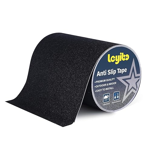 Anti Slip Traction Tape with Roller, 8 Inch x 35 Ft Non Slip Grip Tape for Skateboard, Waterproof Anti Skid Grit for Stair Step Outdoor/Indoor, High Traction Non Skid Abrasive Stair Tread