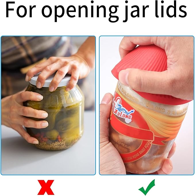 3 Pcs Rubber Jar Opener Gripper Pads, Multi Purpose Jar Bottle Can Lids Gripper Openers Reusable, for Seniors Weak Hands, Most Bottles, Used as Kitchen Coasters