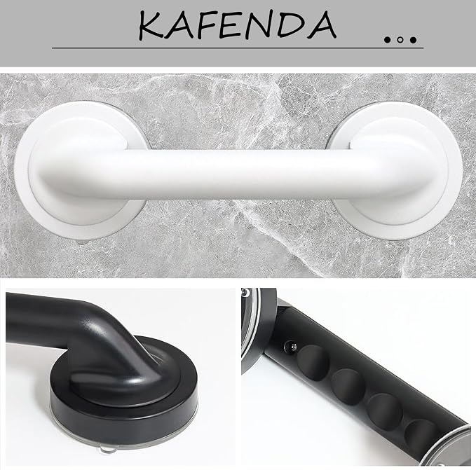 KAFENDA New Powerful Large Suction Cup Handle, Glass Door Handle, Bathroom Shower Grab Bar, No Drilling Required for Installation, 11.4 Inch, Removable and Reusable