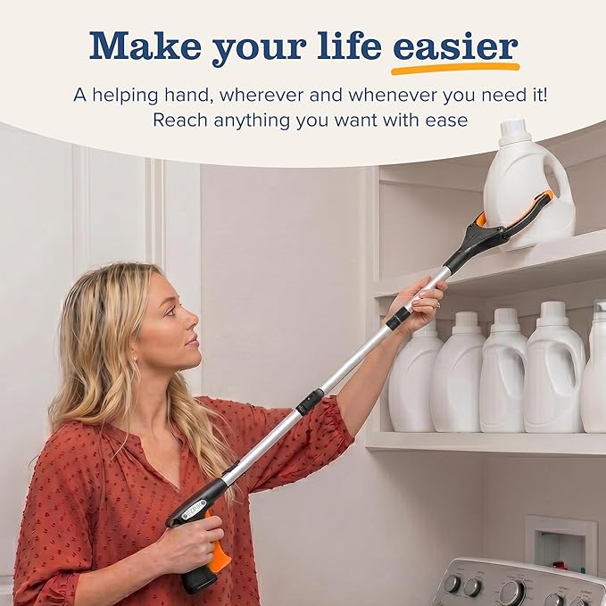 EZPIK Pro 43" Foldable Grabber Reacher Tool for Seniors - Grabbers for Elderly Reaching Tool Heavy Duty Pickup Trash Picker Upper Equipment - Claw Grabber Stick for Reaching Aids, Weed Gripper