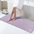 RUERYA Diatomaceous Earth Bath Mat 17" x 59" Extra Long Bathroom Mat Large Fast Dry Super Absorbent Non-Slip Rubber Backed Shower Mat Bath Rugs Mats for Bathroom Floor, Tub, Shower, Sink, Lavender