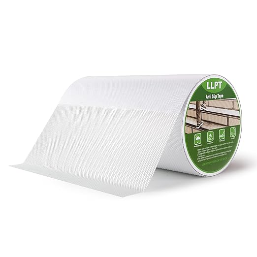 LLPT Grip Tape 8" x 16.5 Ft Clear Heavy Duty Anti Slip Tape for House Stairs Ladders Waterproof Indoor Non Slip Traction Strips for Bathroom Floor Steps Staircase Tread (ASC850PEVA)