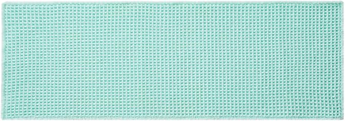 TYUU Waffle Runner Rug Bathroom, Long Boho Bathroom Rugs Non Slip Washable Super Absorbent Quick Dry Cute Bath Mat Farmhouse Bath Decor, 60"x24" Aqua Blue