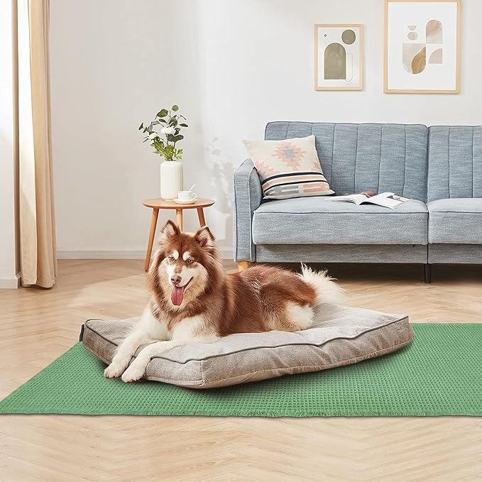 ZALL Sage Green Waffle Bath Mat,Super Absorbent Non Slip Bathroom Rug, 24x72inch, Machine Washable Ultra Soft Floor Mats