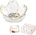 Birthday Gifts for Women Jewelry Dish Glass Ring Dish Holder Jewelry Tray Cute Vanity Organizer Room Decor Jewellery Tray Crystals Trinket Dish Nightstand Bedroom Decor Christmas Friendship Gifts