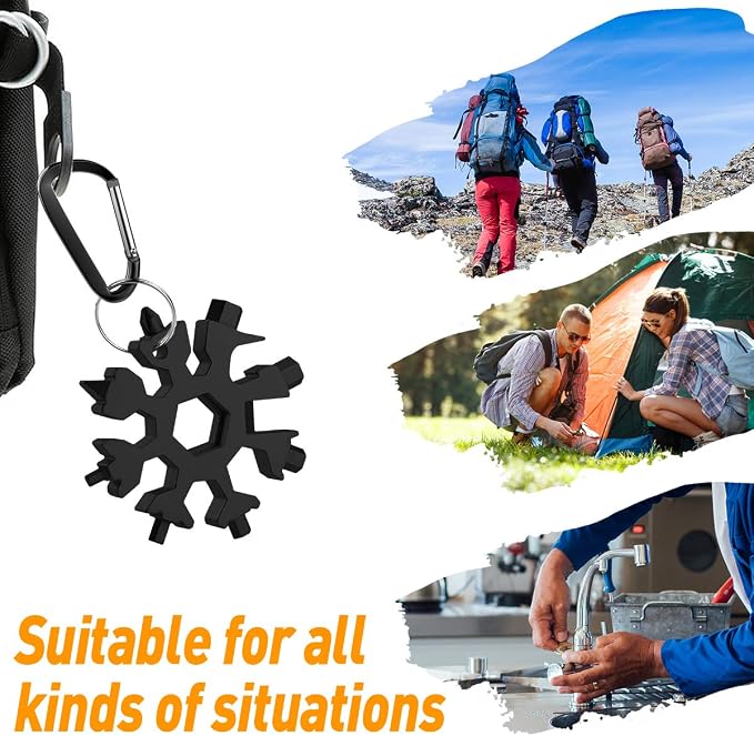 Gifts for Men, 18-in-1 Snowflake Multitool, Anniversary Birthday Gifts for Men Husband Him, Father Day Gift for Camping Accessories Cool Gadgets Tools, Mens Gift for Dad Who Have Everything