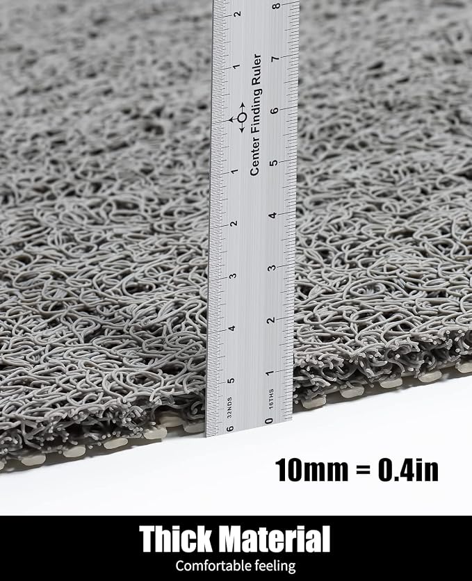 OTHWAY Shower Mat Non Slip Without Suction Cups, Quick Drying Bathtub Mat Non Slip for Shower Bathroom, PVC Loofah Shower Mat for Wet Areas (Grey)