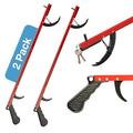 Sammons Preston Reacher, 26" Lightweight Grabber Reacher Tool with Magnetic Tip, Ergonomic Grip & Claw Jaw, Portable Reaching Aid for Seniors, Daily Living & Home Use, Standard Red, 2 pack