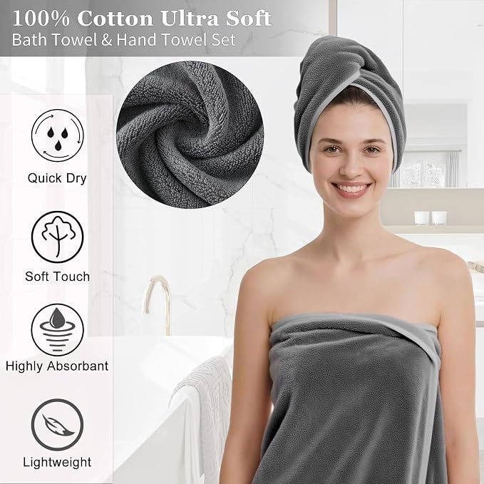 Bathroom Accessory Set – Bathroom Set with Glitter Shower Curtain, Towel Set,24 Piece Grey Shower Curtain, Bathroom Accessories Set with Shower Curtain Set for Home Decor