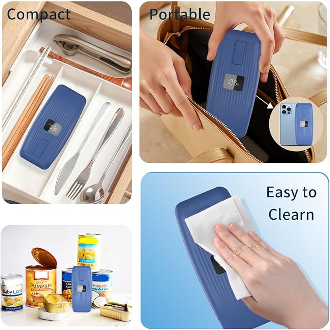 Electric Can Opener – USB Rechargeable with LED Display, Smooth Edge, One-Touch Hands-Free Automatic Can Opener for Seniors & Arthritis, Works on All Can Types, Food-Safe Kitchen Gadgets