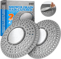 zaa Shower Drain Hair Catcher - Drain Protector & Shower Drain Cover for Regular Floor Drains of Shower Room, Bathroom, Upgraded 2Pack Premium Silicone & 304 Stainless Steel, Gray