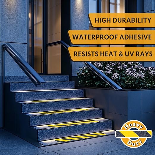 LifeGrip Anti Slip Traction Tape, 4 Inch x 40 Foot, Best Grip, Friction, Abrasive Adhesive for Stairs, Tread Step, Indoor, Outdoor, Caution Yellow/Black(4" X 40' Tape)