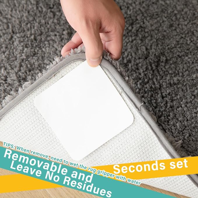 Rug Gripper for Hardwood Floors No Damage, Carpet Tape for Area Rugs Reusable Kitchen Non Slip Rug Pads