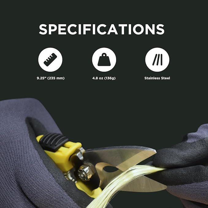 Miller KS‑3 Angle‑Head Kevlar Scissors & Cable Cutter – Fiber Optic Shears with Crimper, Micro‑Serrated Stainless Steel Blades, Cuts Copper & Aluminum Wire