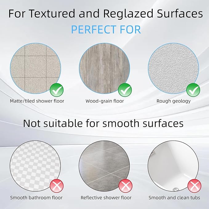 Bathtub Mat Non Slip Silicone Soft Odorless Bath Mat No Suction Cups for Refinished,Textured and Reglazed Tub Shower Mats Non-Slip 18 X 28Inch Grey