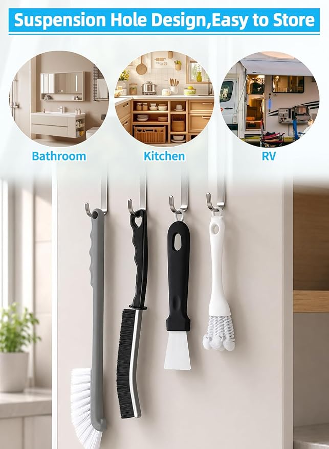20Pcs Crevice Cleaning Brush Set, Hard Bristle Scrub Brushes Tools for Deep Cleaning Gap,Window Groove Cleaning Brush for Sliding Door, Sill, Tile Lines, Shutter, Corner, Sink, Teapot, Bottle
