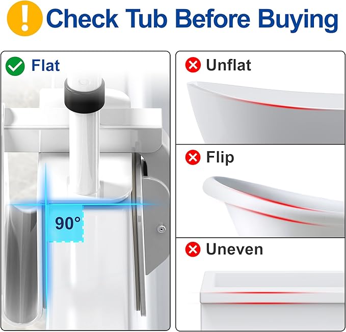 Adjustable Bathtub Safety Rail with Double Grip, 14–18 Inch Height Shower Grab Bar for Seniors, Elderly & Disabled, Non-Slip Tub Side Bar Clamp for Bathroom Support