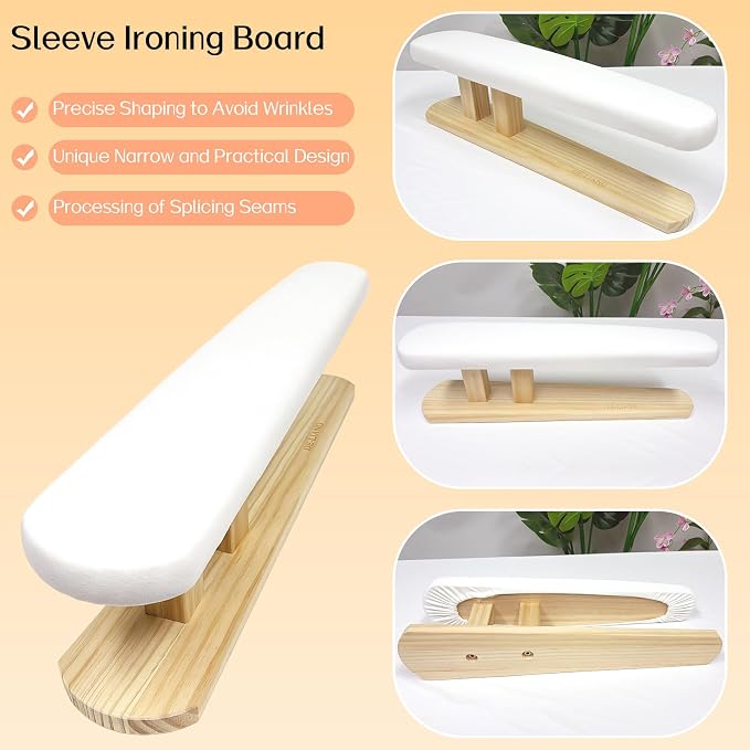 Padded Chest & Sleeve Tailor Ironing Board Long with Wooden Base for Household Tools, Tailor Dress Forms, Sewing and Tailoring Studio