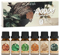 Soulorigin Woody Essential Oils Set, Fragrance Oil Set for Diffuser, Scent Diffuser Oil for Candle Making- Sandalwood, Cedar, Bamboo, Teak, Vetiver, Forest Pine