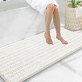 Smiry Bathroom Rugs Mat 47x20, Extra Soft Absorbent Chenille Bath Rugs, Non Slip Rubber Backing Machine Washable Quick Dry Bath Mats for Bathroom Floor, Tub, Shower, Home Decor Accessories, Ivory