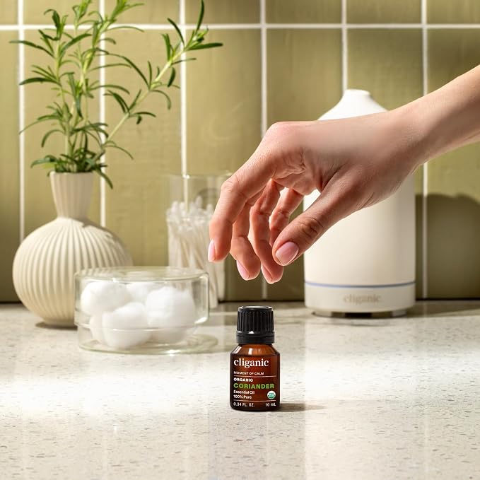 Cliganic Organic Coriander Seed Essential Oil, 100% Pure Natural for Aromatherapy | Non-GMO Verified