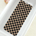 Bathtub Mat Non Slip, Checkered Extra Long Bath tub Mat Shower Floor Mat with Suction Cups and Drain Holes for Adults Kids Elderly 40 X 16 Inch