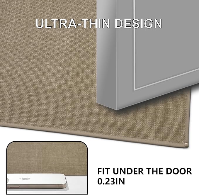 Maximum Non-Slip Indoor Door Mat, Long-Lasting, Soft & True Color with Rubber Backing, Washable & Stain-Resistant Entryway Mat with Powerful Dirt Trapper for Various Entrance, 35''X24'', Brown