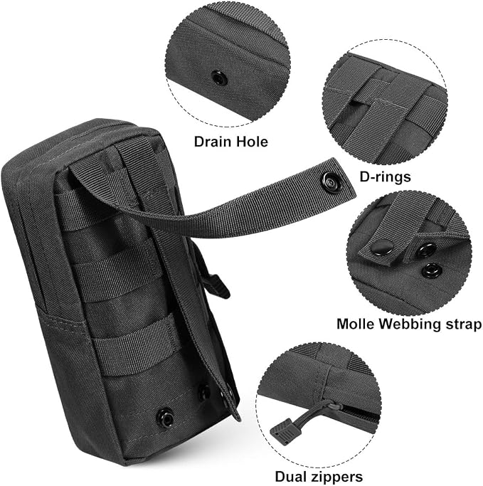 4-Pack Molle Pouch Tactical Molle Pouches Compact Utility EDC Waist Bag Pack