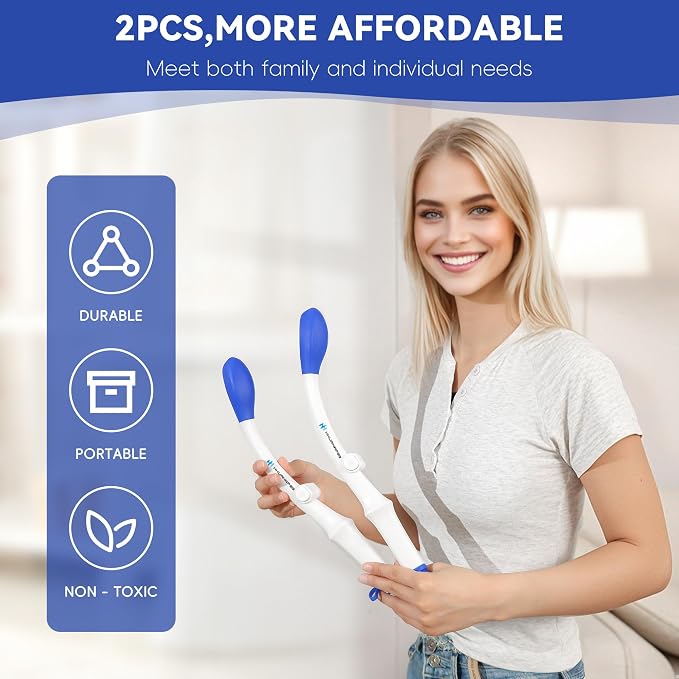 Foldable Toilet Aid（2Pack）, Long Comfort Wipe Wand Bottom Buddy Toilet Self Tissue Aids for Toileting, Self Help Wipe Butt for Overweight People Limited Mobility,Elderly, Pregnancy