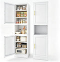 67" H Metal Tall Narrow Storage Cabinet, Freestanding Floor Cabinet with 2 Doors and Adjustable Shelves, Pantry Storage Cabinets for Bathroom, Living Room, Entryway and Kitchen