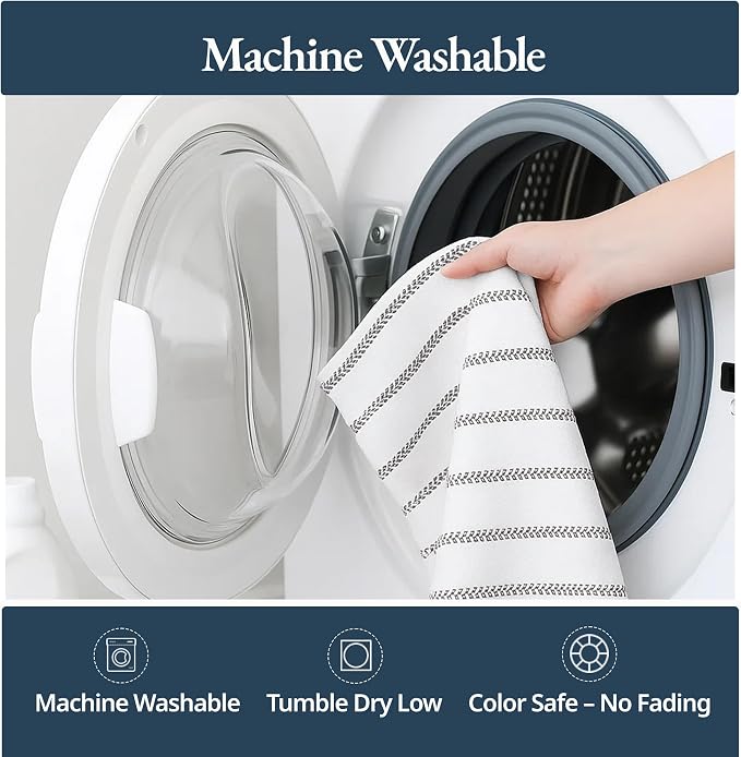 LANE LINEN Kitchen Towels Set - Pack of 4 Cotton Dish Towels for Drying Dishes, 18”x 28”, Absorbent Tea Towels, Quick Drying Kitchen Towel Set - Grey