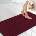 Smiry Bathroom Rugs Mat 44x24, Extra Soft Absorbent Chenille Bath Rugs, Non Slip Rubber Backing Machine Washable Quick Dry Bath Mats for Bathroom Floor, Tub, Shower, Home Decor Accessories, Burgundy