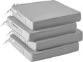 IPYNBAP Outdoor Chair Cushions Set of 4 -Waterproof Outdoor Seat Cushions for Patio Furniture, Patio Chair Cushion with Handle and Ties, Out Door Chair Pads,18.5x16x3-Square, Grey